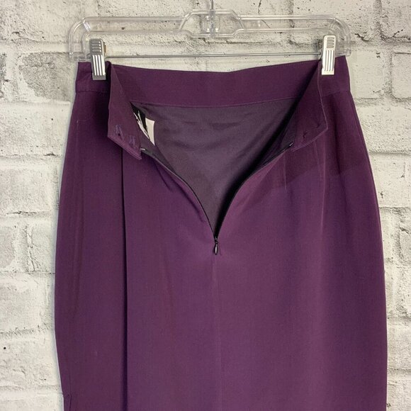Vintage Peter Nygard Purple 100% Silk Pencil Skirt - Picture 6 of 11